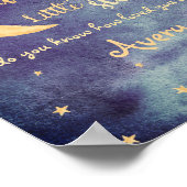 Twinkle Twinkle小さな星子供部屋水色 ポスター (角)