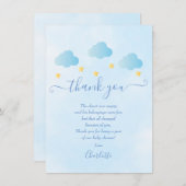 Twinkle Twinkle男の子の赤ちゃんシャワーありがとう詩 サンキューカード (正面/裏面)