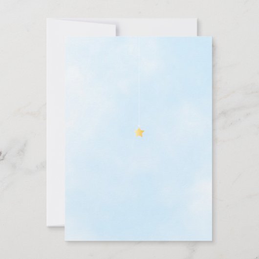 Twinkle Twinkle男の子の赤ちゃんシャワーありがとう詩 サンキューカード (裏面)