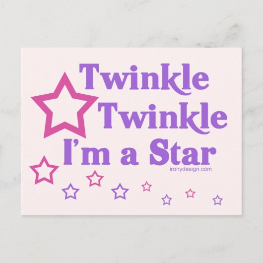 Twinkle Twinkle私はスター ポストカード (正面)
