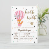 Twinkle Twinkle,キツネ気球ベビーシャワー 招待状 (スタンド正面)