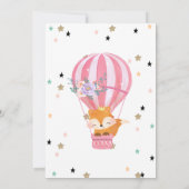 Twinkle Twinkle,キツネ気球ベビーシャワー 招待状 (裏面)