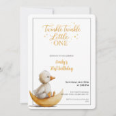 Twinkle Twinkle Little One First Birthday  招待状 (正面)