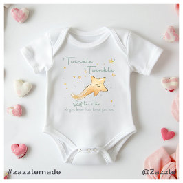 Twinkle Twinkle Little Star ボヘミアン+オートゥムン+パーソナル ベビーボディスーツ