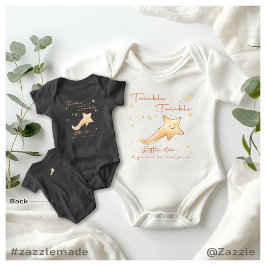 Twinkle Twinkle Little Star ボヘミアン+オートゥムン+パーソナル ベビーボディスーツ