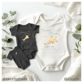 Twinkle Twinkle Little Star ボヘミアン+オートゥムン+パーソナル ベビーボディスーツ