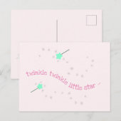 Twinkle Twinkle Little Star、魔法Wand Baby Girl ポストカード (正面/裏面)