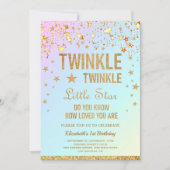 Twinkle Twinkle Little Star 1st誕生日パーティー 招待状 (正面)