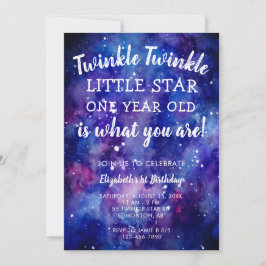 Twinkle Twinkle Little Star 1st誕生日銀河系イン 招待状