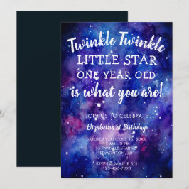 Twinkle Twinkle Little Star 1st誕生日銀河系イン 招待状
