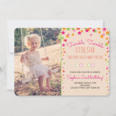 Twinkle Twinkle Little Star 2nd Birthday 招待状 (正面)