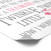 TWINKLE TWINKLE LITTLE STAR - 8X10アートプリントピンク ポスター (角)