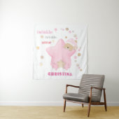 Twinkle Twinkle Little Star Baby Girlテディベア タペストリー (インサイチュ)