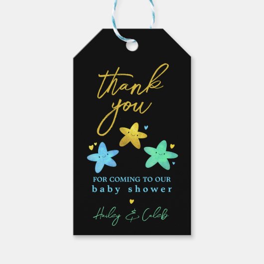 Twinkle Twinkle Little Star Baby Showerありがとう ギフトタグ (正面)