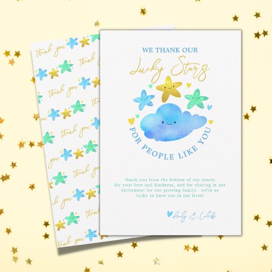 Twinkle Twinkle Little Star Baby Showerありがとう サンキューカード