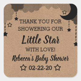 Twinkle Twinkle Little Star Baby Showerありがとう スクエアシール