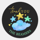 Twinkle Twinkle Little Star Baby Showerありがとう ラウンドシール (正面)