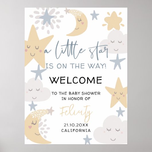 Twinkle Twinkle Little Star Baby Showerへようこそ ポスター (正面)