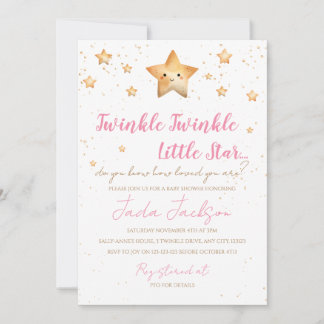 Twinkle Twinkle Little Star Baby Shower Invitation 招待状