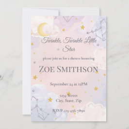 Twinkle Twinkle Little Star Baby Shower Invitation 招待状