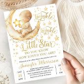 Twinkle Twinkle Little Star Baby Shower Invitation 招待状