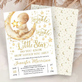 Twinkle Twinkle Little Star Baby Shower Invitation 招待状