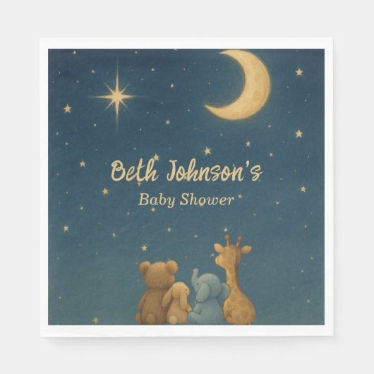 Twinkle Twinkle Little Star Baby Shower Napkins スタンダードランチョンナプキン (正面)