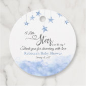 Twinkle Twinkle Little Star Blue Boy Baby Shower フェイバータグ (正面)