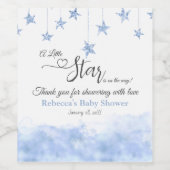 Twinkle Twinkle Little Star Blue Boy Baby Shower ワインラベル (シングルラベル)