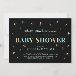 Twinkle Twinkle Little Star Boy Baby Shower 招待状