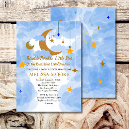 Twinkle Twinkle Little Star Boy Baby Shower 招待状
