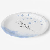 Twinkle Twinkle Little Star Boy Blue Baby Shower ペーパープレート (アングル)