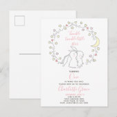 Twinkle Twinkle Little Star Bunny 1st Birthday インビテーションポストカード (正面/裏面)