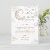 Twinkle Twinkle Little Star Bunny Baby Baby Shower サンキューカード (スタンド正面)