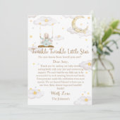 Twinkle Twinkle Little Star Bunny Baby Baby Shower サンキューカード (スタンド正面)