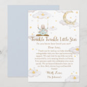 Twinkle Twinkle Little Star Bunny Baby Baby Shower サンキューカード (正面/裏面)