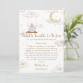 Twinkle Twinkle Little Star Bunny Baby Baby Shower サンキューカード (スタンド正面)