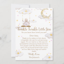 Twinkle Twinkle Little Star Bunny Baby Baby Shower サンキューカード