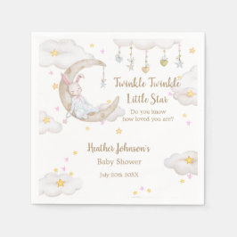 Twinkle Twinkle Little Star Bunny Baby Baby Shower スタンダードカクテルナプキン