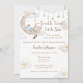 Twinkle Twinkle Little Star Bunny Baby Baby Shower 招待状 (正面)