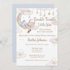 Twinkle Twinkle Little Star Bunny Baby Baby Shower 招待状