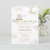 Twinkle Twinkle Little Star Bunny Baby Baby Shower 招待状 (スタンド正面)