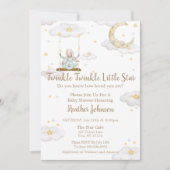 Twinkle Twinkle Little Star Bunny Baby Baby Shower 招待状 (正面)