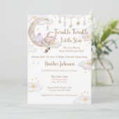 Twinkle Twinkle Little Star Bunny Baby Baby Shower 招待状 (スタンド正面)