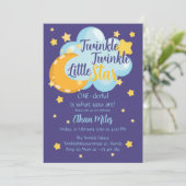 Twinkle Twinkle Little Star Cute First Birthday 招待状 (スタンド正面)