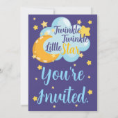 Twinkle Twinkle Little Star Cute First Birthday 招待状 (裏面)