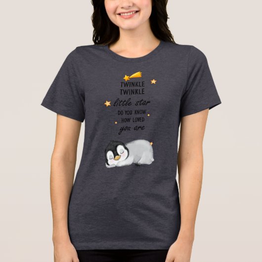 Twinkle, Twinkle Little Star for Sleep Penguin  T- トライブレンドＴシャツ (正面)