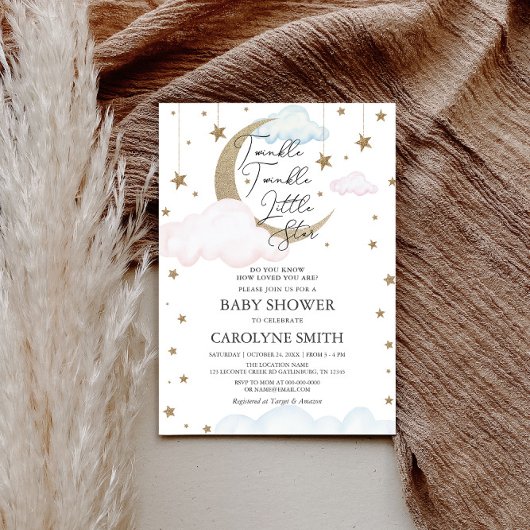 Twinkle Twinkle Little Star Genderのパーティー 招待状