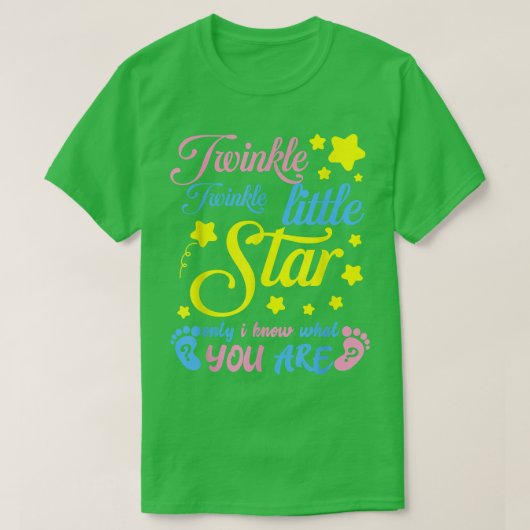 Twinkle Twinkle Little Star Gender RevealパーティーBa Tシャツ (デザイン正面)