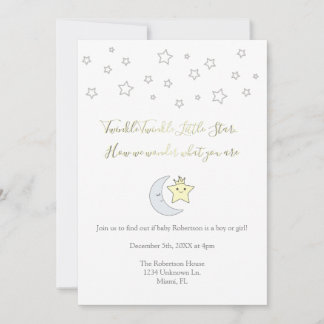 Twinkle Twinkle Little Star - Gender Reveal Invite 招待状